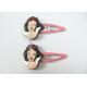 2019 cute hot sale Simple with beautiful girls cartoon figures hairpin for kids/girl pvc hair clip pins custom