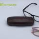 High End Slim PU Leather Metal Glasses Case Portable Dark Brown