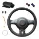 Volkswagen Golf 6 Mk6 Polo MK5 2010-2015 Black Leather Hand Sewing Steering Wheel Cover