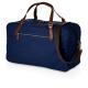 Dark Blue Fabric Travel Duffle Bags , Duffle Overnight Bag With Outside Pocket