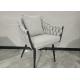 Fabric 72cm Wrought Iron Upholstered Dining Chairs Modern Furniture For Table