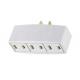 3 Outlet Wall Tap AC Power Plug Adapter White Non-grounded With 2 Prong Plug