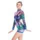 MiDee Full Sequins Ombre Neon Color Sequined Long Sleeve Dance Biketard Jazz Costume Jumpsuits