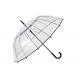 Unisex Long Handle Transparent Rain Umbrella 16K POE Full Black Metal Frame