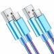 Colorful CE Type C To USB A Cable Metal Hose 12-24V High Speed Charging