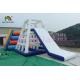 Custom 0.9mm PVC Blue / White Inflatable Water Toy /  CE Aqua Slides For Water Park