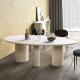 2500kg Bearing Contemporary Marble Dining Table Oval Rock Top Table