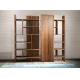 2017 New walnut wood Bespoke Furniture Storage Cabinet Display Shelves with Glass door