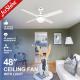 230V 50HZ OEM 4 Iron Blades Dimmable Remote LED Ceiling Fan Light