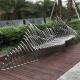 Outdoor Metal Bench SS Sculptural Outdoor Bench Stainless Steel Park Bench Silver Finish