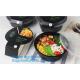 1000ml Black Disposable Biodegradable Bento Food Noodles Container PP Plastic