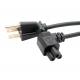 US Nema 5-15P to IEC 320 C5 angled power cord 3ft