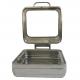 Mirror Finish Square Shape Banquet Chafing Dishes With Big Glass Lid For Hotel