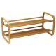 Hotel Storage Bamboo Wooden Two Tier Shoe Rack Antibacterial Easy Cleaning