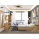 Solid Wooden Hotel Bedroom Furniture Sets , Guest Room Modern Bedroom Suites