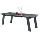 Fashion Rectangle Stone Look Dining Table Tempered Glass Extension Type