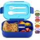 Plastic 4 Compartment Lunch Containers 1300ML Food Safe With Cutlery