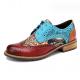 British Style Womens Brogue Oxford Shoes Multi Colored Womens Leather Derby Shoes