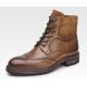 Pointed Toe Mens Brown Leather Chelsea Boots , Leather Lace Up Ankle Boots For Party
