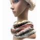 Melange Cable Fleece Layer Scarves Ladies Muffler Scarf With Button Decoration