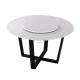 White And Black Round Stone Rotating Dining Table