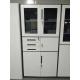 Dark gray and white color three drawers and safety box use for office storage cabinet
