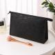 Black PU Leather Brush Lips Pencil Waterproof Cosmetic Bag For Purse