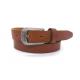 Casual  7/8” Womens  Genuine Leather Belt With Anti - Silver Carved Buckle