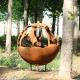 Outdoor Stylish Patio Small Wood Burning Fire Sphere Weathering Steel 1000mm Diameter