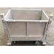 500Kg White Metal Pallet Cage Warehouse Stillages Trolley With Wheels