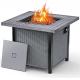 Square 50,000 BTU Self-Ignition Propane Outdoor Natural Gas Firepit Silver Gray