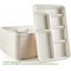 Compostable 6 Compartment Plates, 90 Pack Compartment Paper Plate, 12.5 * 8.6 inch Disposable School Lunch Trays