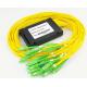 100 * 80 * 10mm 1 X 16 SM Fiber Optic PLC Splitter ABS Box 2.0mm Dia LSZH Material