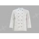 Breathable Protective Work Clothing White Chef Jacket OEM / ODM Available