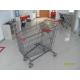 Steel Supermarket Shopping Cart With Zinc Plated  Clear Powder PPG Coating