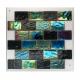 Blue Iridescent Glass Mosaic Swimming Pool Tile with Polished Sheet Size of 306x306MM