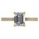 Emerald Cut 18K Rose Gold Ring Wiith 7.58×5.83mm Dimension Natural Diamond OEM