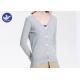 Front / Back V Neck Womens Knit Cardigan Sweaters Buttons Brief Knitwear For Spring / Autumn 