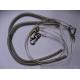 Top quality stainless wire reinforced coil lanyard translcuent gray tackle spiral cord 8M