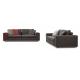 Italy cow leather sofa set for Living room seating furniture with wood painting chest Customized for Villa house Lobby