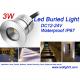3W LED Buried Underground lighting DC12-24V IP67 Waterproof Outdoor landscape Lighting 5 years warranty