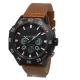 Eco Friendly Genuine Stainless Steel Waterproof Watches 3-5 ATM With Leather Band