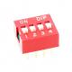 Red Dial Switch DS-01 DS-02 DS-03 DS-04 DS-05 DS-06  Bit 2.54mm Flat Dial Code Dial Switch
