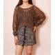 Hollow Out Ladies Loose Knit Sweater 100% Acrylic Loose Cropped Sweater