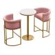 Classic Coffee Bar High Stool Chair With Metal Element Backrest Chair For Hotel