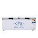 2m commercial seafood island horizontal plate display deep freezer for supermarket