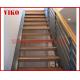 Wrought Iron Staircase VK73S  Wrought Iron Handrail Tread Beech ,Railing tempered glass, Handrail b eech Stringer,carbon