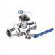 Forged Sanitary SS304/SS316L L/T Type Tri Clamp Stainless Steel 3 Way Ball Valve 3A DIN