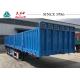 40 FT 3 Axles Flatbed Trailer 50 Tons With Wall For Bulk Cargo Transport