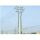 Silver Monopole Transmission Tower , Hot-dip Galvanized Power Monopole Transmission Tower